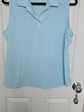 Greg Norman Collection Light Blue Sleeveless Polo Tank